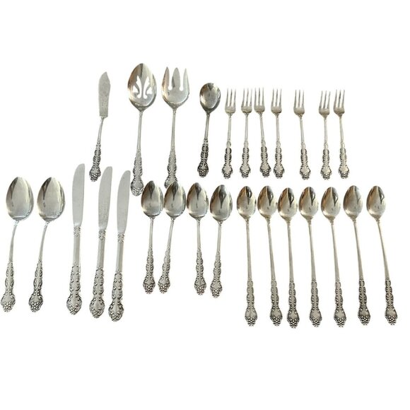 National Stainless "Nancy" Pattern  Flatware Knives Spoons Forks JAPAN 27 PCS - Picture 1 of 5